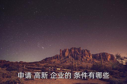 申请 高新 企业的 条件有哪些
