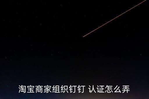 淘宝商家组织钉钉 认证怎么弄