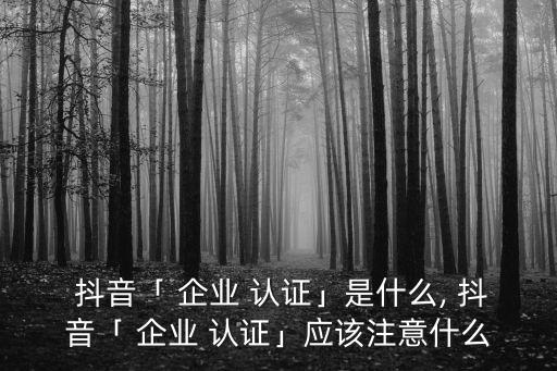  抖音「 企业 认证」是什么, 抖音「 企业 认证」应该注意什么
