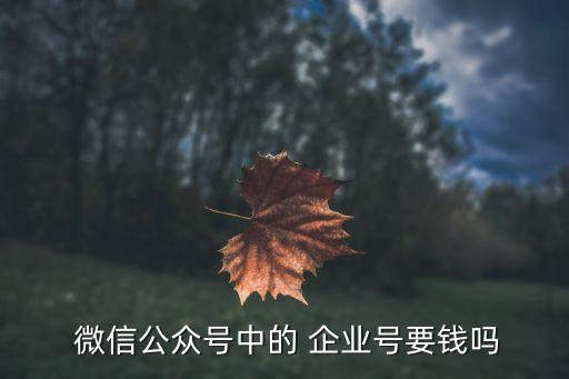  微信公众号中的 企业号要钱吗
