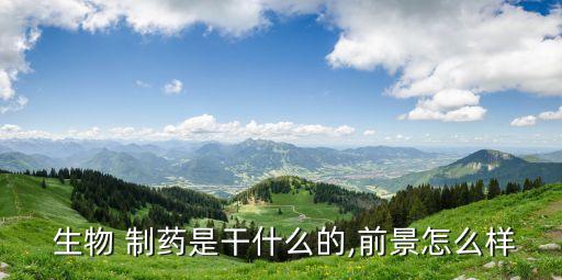  生物 制药是干什么的,前景怎么样