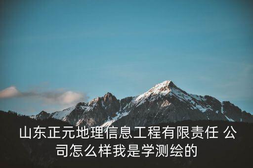  山东正元地理信息工程有限责任 公司怎么样我是学测绘的