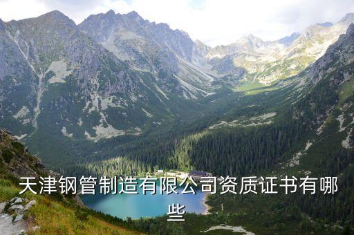  天津钢管制造有限公司资质证书有哪些