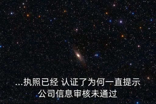 ...执照已经 认证了为何一直提示公司信息审核未通过
