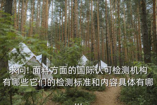 求问! 面料方面的国际认可检测机构有哪些它们的检测标准和内容具体有哪...