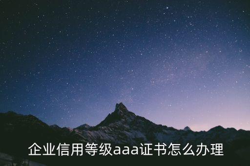  企业信用等级aaa证书怎么办理