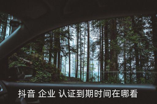 抖音 企业 认证到期时间在哪看