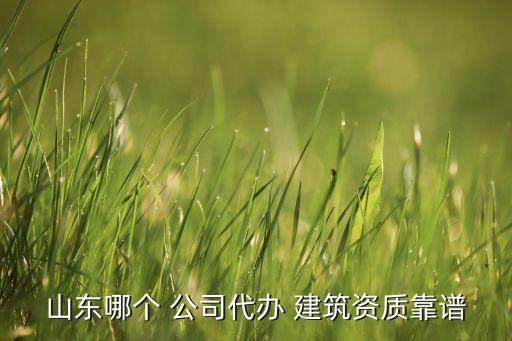 山东哪个 公司代办 建筑资质靠谱