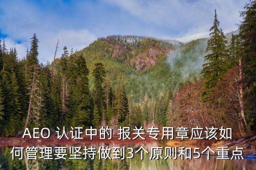 AEO 认证中的 报关专用章应该如何管理要坚持做到3个原则和5个重点