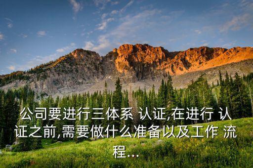 公司要进行三体系 认证,在进行 认证之前,需要做什么准备以及工作 流程...