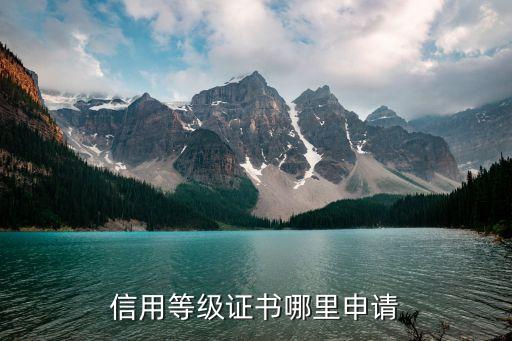 信用等级证书哪里申请