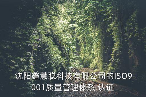  沈阳鑫慧聪科技有限公司的ISO9001质量管理体系 认证