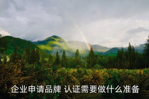  企业申请品牌 认证需要做什么准备