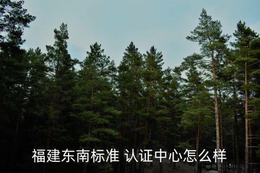 福建东南标准 认证中心怎么样