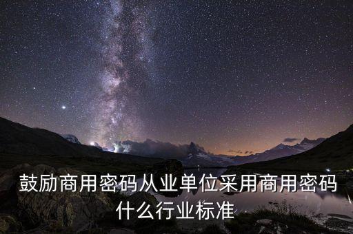  鼓励商用密码从业单位采用商用密码什么行业标准