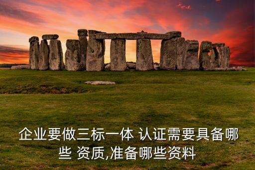  企业要做三标一体 认证需要具备哪些 资质,准备哪些资料