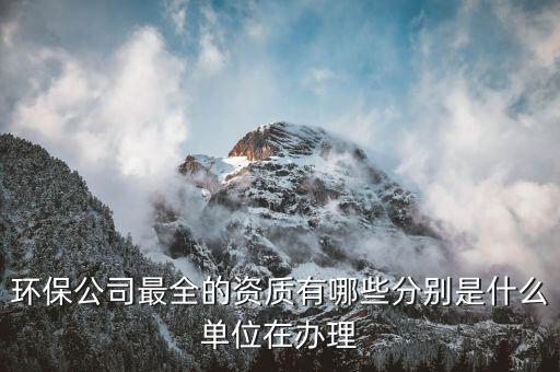 环保公司最全的资质有哪些分别是什么单位在办理