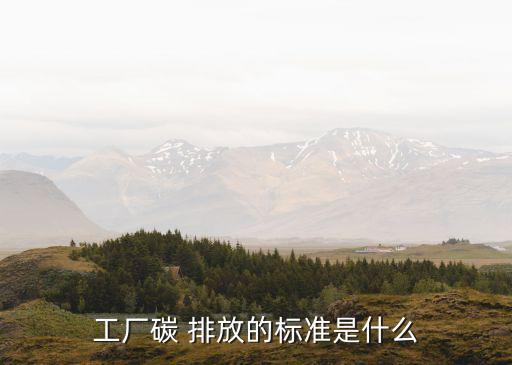 工厂碳 排放的标准是什么