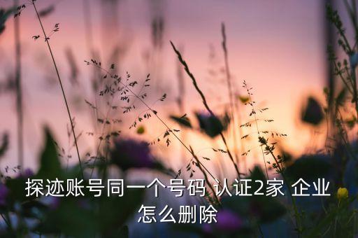 探迹账号同一个号码 认证2家 企业怎么删除