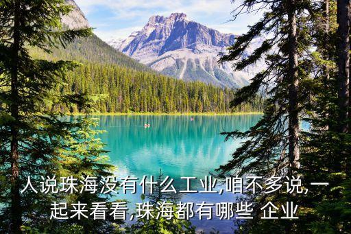 人说珠海没有什么工业,咱不多说,一起来看看,珠海都有哪些 企业