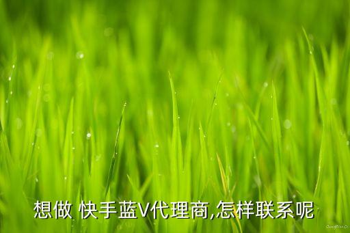 想做 快手蓝V代理商,怎样联系呢