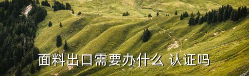 面料出口需要办什么 认证吗