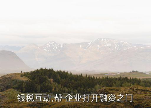 银税互动,帮 企业打开融资之门