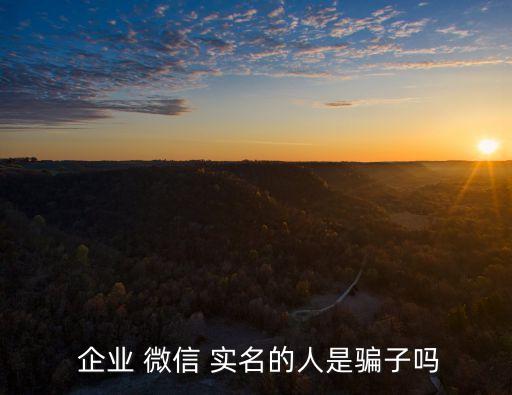  企业 微信 实名的人是骗子吗