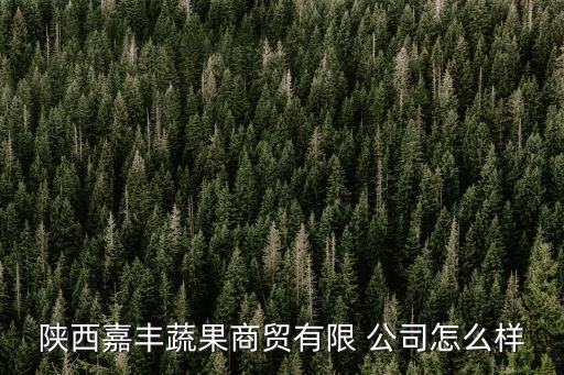 陕西嘉丰蔬果商贸有限 公司怎么样
