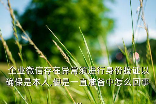  企业微信存在异常须进行身份验证以确保是本人,但是一直准备中怎么回事...