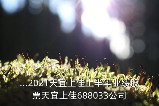 ...2021天宜上佳上半年业绩股票天宜上佳688033公司