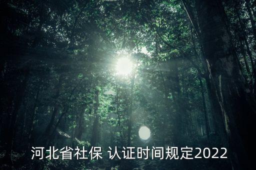  河北省社保 认证时间规定2022