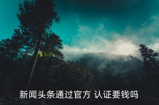 新闻头条通过官方 认证要钱吗