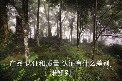 产品 认证和质量 认证有什么差别,谁知到