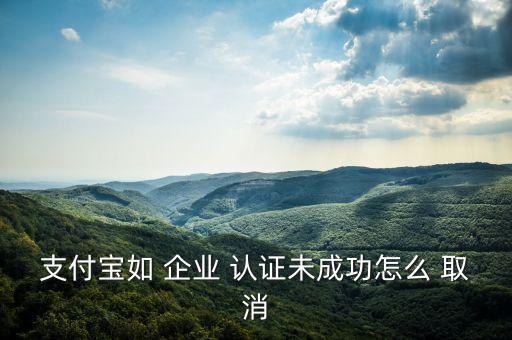 支付宝如 企业 认证未成功怎么 取消
