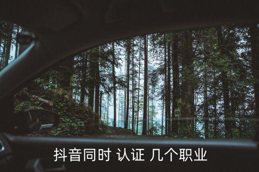  抖音同时 认证 几个职业
