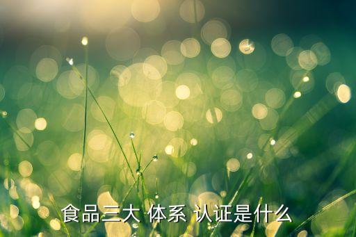 食品三大 体系 认证是什么
