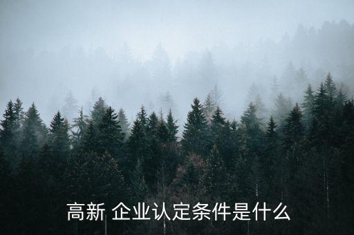  高新 企业认定条件是什么