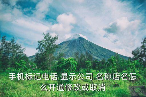 手机标记电话 显示公司 名称店名怎么开通修改或取消