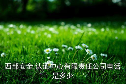 西部安全 认证中心有限责任公司电话是多少