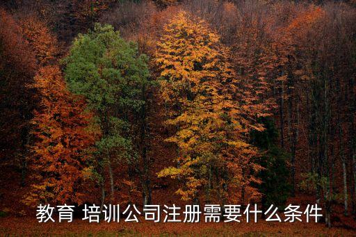  教育 培训公司注册需要什么条件