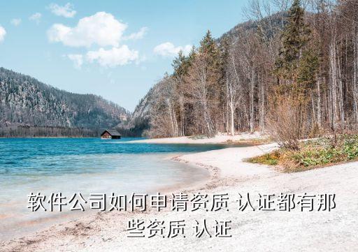  软件公司如何申请资质 认证都有那些资质 认证