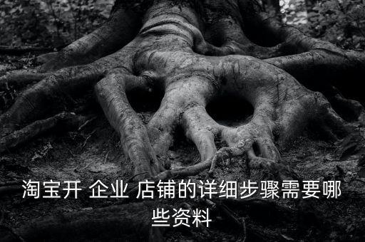淘宝开 企业 店铺的详细步骤需要哪些资料