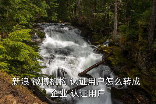 新浪 微博机构 认证用户怎么转成 企业 认证用户