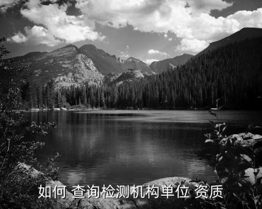 如何 查询检测机构单位 资质