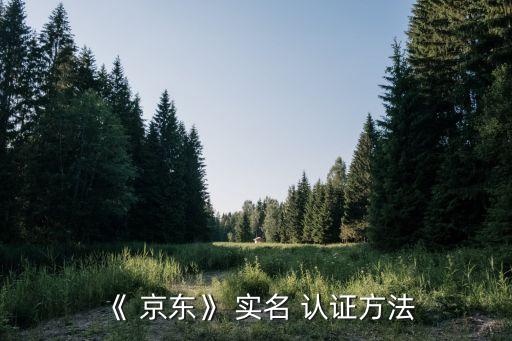 《 京东》 实名 认证方法