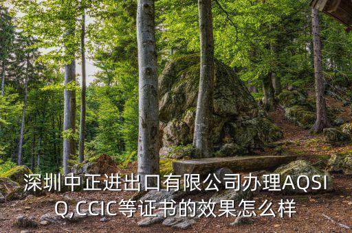 深圳中正进出口有限公司办理AQSIQ,CCIC等证书的效果怎么样