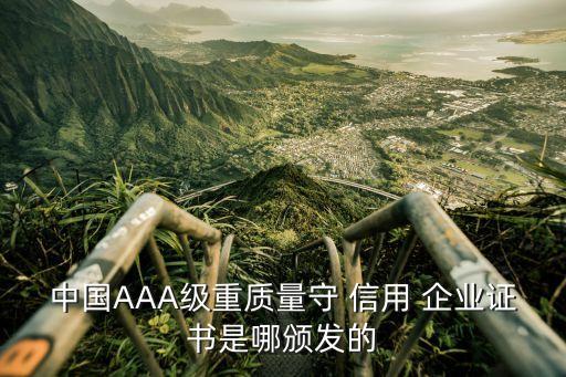 中国AAA级重质量守 信用 企业证书是哪颁发的