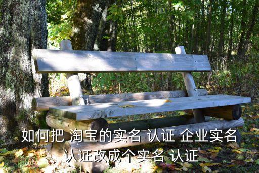 如何把 淘宝的实名 认证 企业实名 认证改成个实名 认证