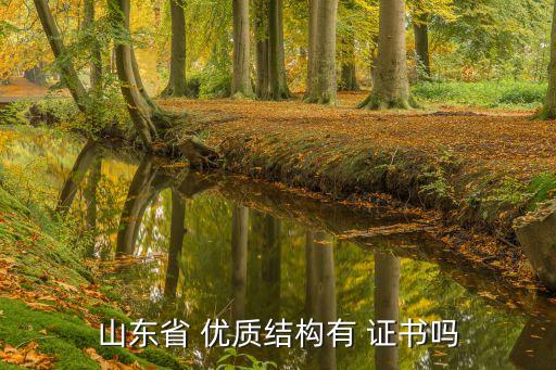 山东省 优质结构有 证书吗